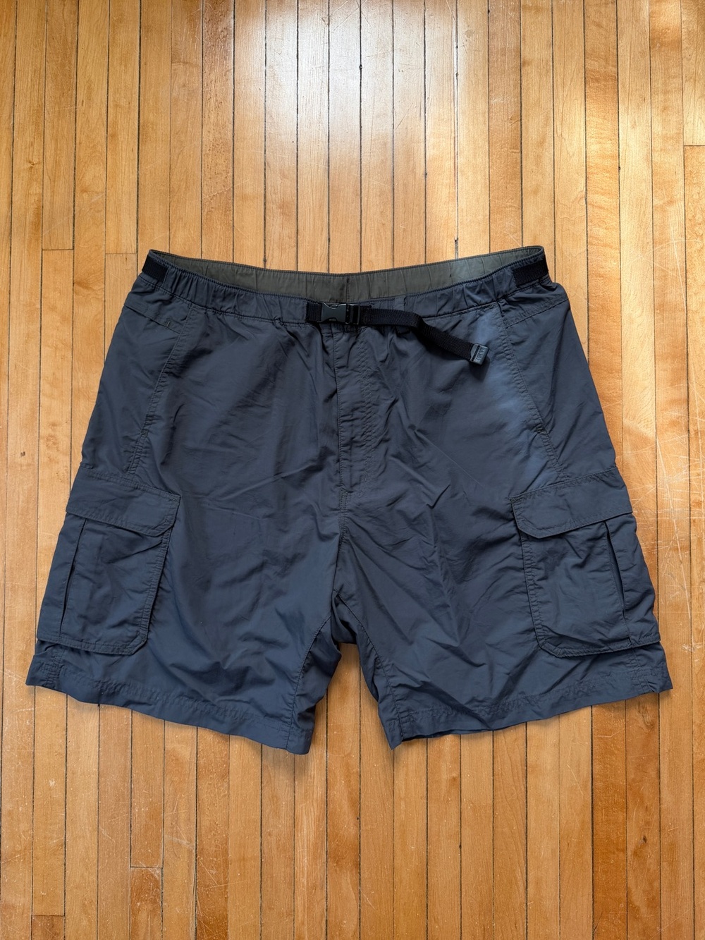 Vintage REI Men’s UPF 50+ Gray Belted Nylon Outdoor Cargo Hiking Shorts Sz. XL